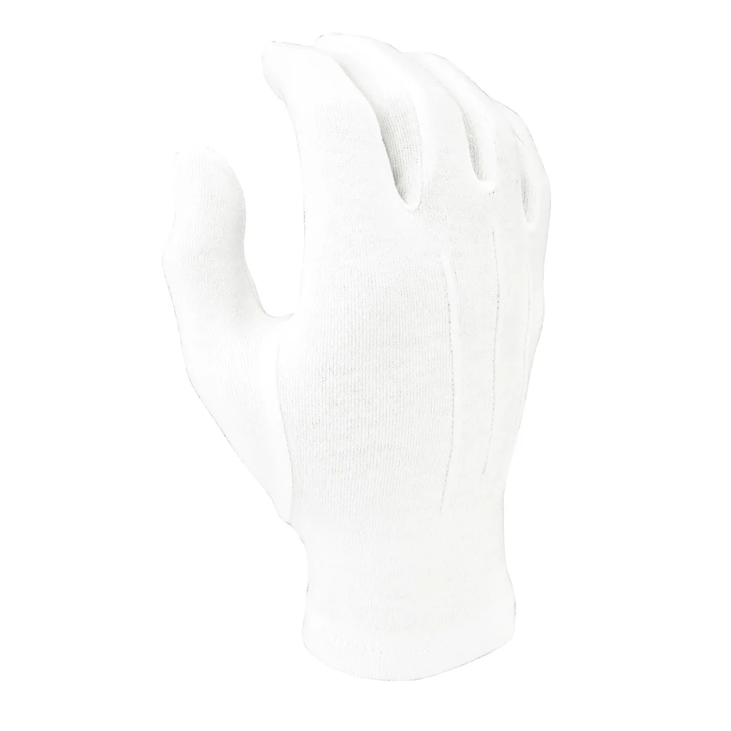 WG1000S - White Cotton Parade Gloves w/Snap Back - Image 2